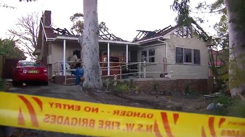 The house at Midson Road at Epping in Sydney's north-west has been destroyed by fire. Picture: 9NEWS