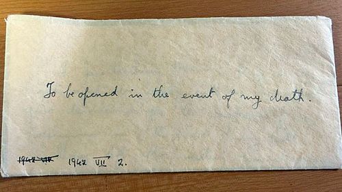 The envelope containing Jane Haining's will. (Church of Scotland/Facebook)