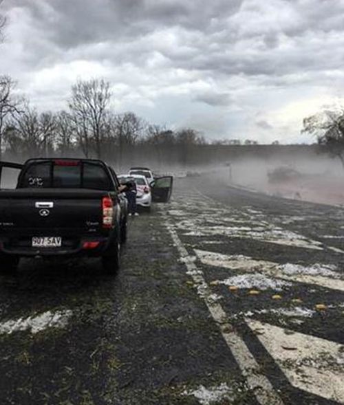 Ferocious hail storms have disrupted road travel in south-east Queensland.