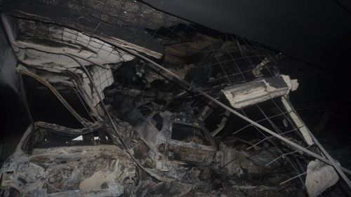 A collapsed roof in the ACC car park. Photo: Merseyside Fire and Rescue