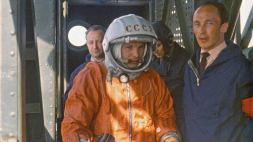 Yuri Gagarin just before his successful space flight.