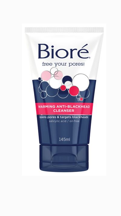 <p><a href="https://www.priceline.com.au/skincare/face-care/facial-cleansers-and-scrubs/warming-anti-blackhead-cleanser-177-g " target="_blank"><em>Bioré Warming Anti-Blackhead Cleanser</em></a> - The cleanser heats up on contact to fight breakouts and stubborn blackheads.</p>