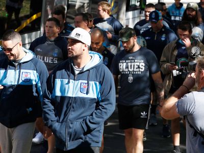 The NSW Blues took their team walk in Brisbane today.