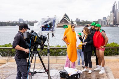 Benji Marshall and Turia Pitt hijack Today Show weather cross on Celebrity Apprentice 2022