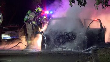A car was found torched in Kingsgrove.