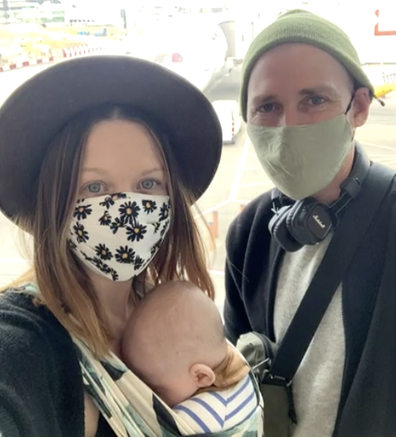 The family of three finally managed to get on a flight - and completed their quarantine in Darwin.