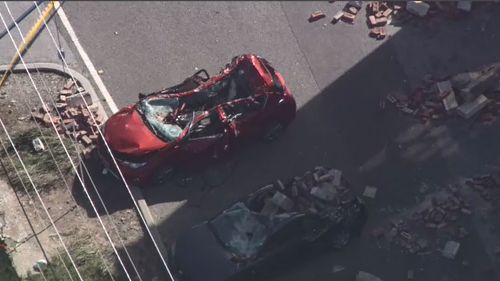 Scene of the building collapse in North Fremantle today