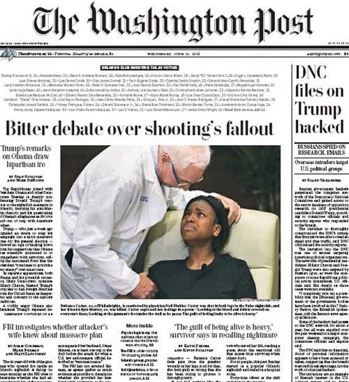 Front page of The Washington Post.