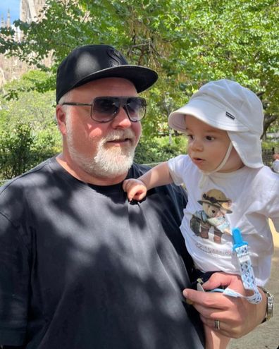 Kyle Sandilands with son Otto. 