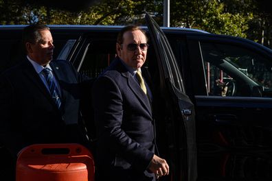 US actor Kevin Spacey arrives at United States District Court for the Southern District of New York on October 20, 2022 in New York City.