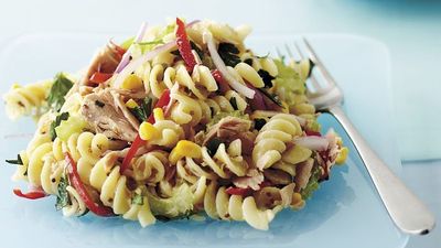 Recipe: <a href="http://kitchen.nine.com.au/2016/05/17/19/00/warm-tuna-pasta-salad" target="_top">Warm tuna pasta salad</a>