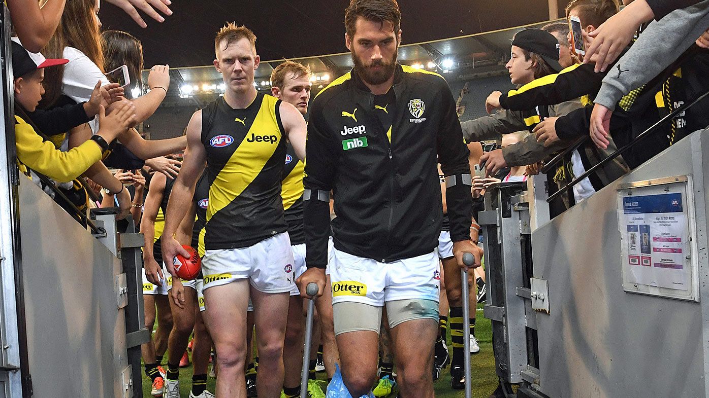 Jack Riewoldt follows Alex Rance into the sheds