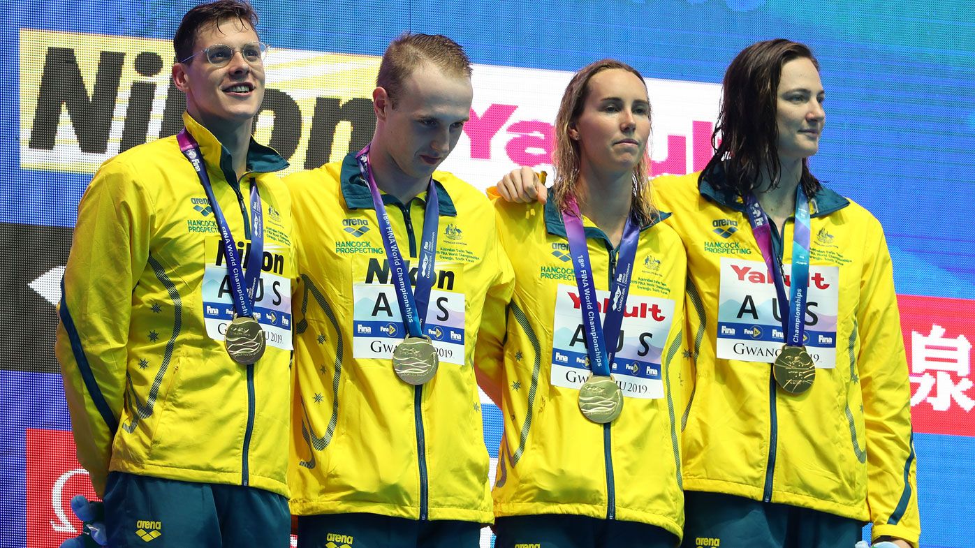 Australia claim gold in the Mixed 4x100m Medley Relay Final on day four of the 2109 FINA World Championships 