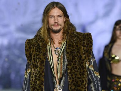 David Genat walks the runway in a design by Camilla during Australian Fashion Week 2021. 