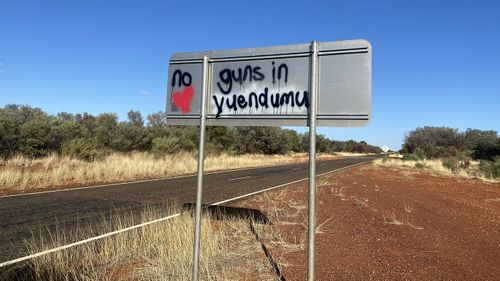 A sign in Yuendumu.