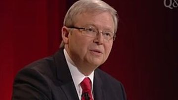 Prime Minister Kevin Rudd on ABC's Q&A one week before 2013 Federal Election (Supplied).