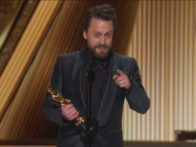 Kieran Culkin wins for Best Actor in a Supporting Role at the 2025 Oscars.