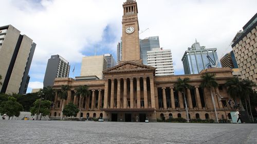 An empty King George Square is seen on March 28, 2020 in Brisbane.