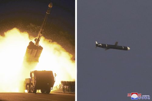 Long-range cruise missiles reportedly tested at an undisclosed location in North Korea.