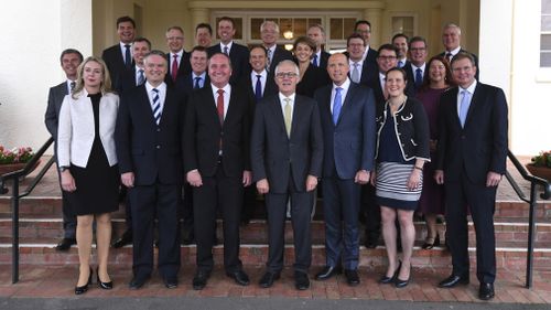 The Coalition's new-look front bench, unveiled last month. (Image: AAP)