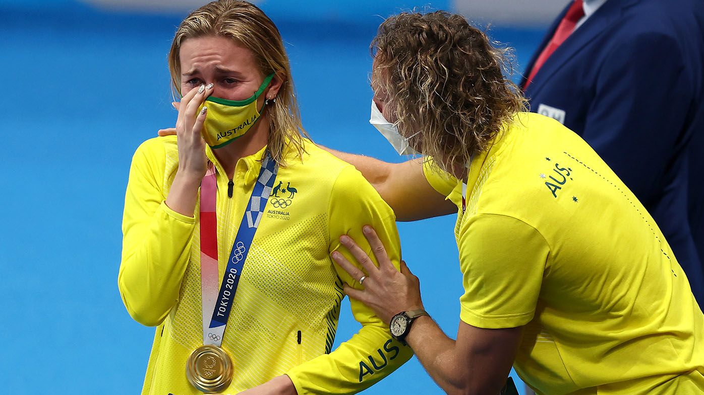 Titmus breaks down in tears after second gold