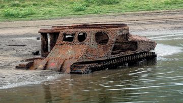 WW2 Tank emerges due to drought NSW