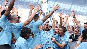 Mateo Kovacic of Manchester City celebrates with the Premier League Trophy after their team&#x27;s victory during the Premier League match between Manchester City and West Ham United at Etihad Stadium on May 19, 2024 in Manchester, England. (Photo by Naomi Baker/Getty Images)