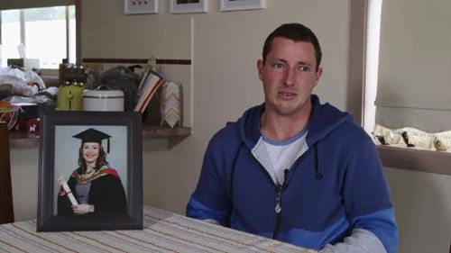 Aaron Leeson-Woolley has made a tearful plea for his fiancée's safe return. (9NEWS)