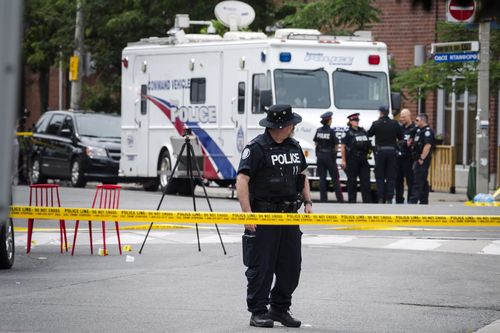 Police have cordoned off a number of streets as investigators sift through the crime scene. Picture: AAP