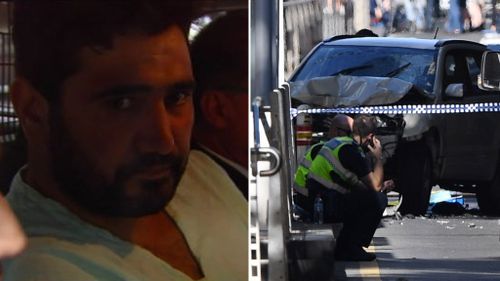 Saeed Noori, 32, accelerated into the Christmas shoppers and commuters on Flinders Street at around 4.40pm on December 21. (9NEWS/AAP)