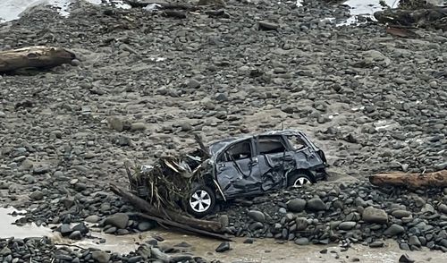Charlotte believes she sighted her car on the beach, destroyed and covered in debris, while evacuating to Lorne last night.
