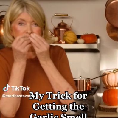 Martha Stewart garlic smell hack