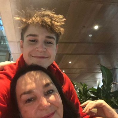 Kate Langbroek and her son Lewis.