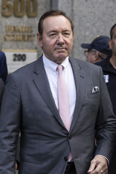 Actor Kevin Spacey leaves court Monday, Oct. 17, 2022, in New York. 