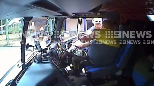 The dashcam also shows the moment Rodney Johnson is arrested. Picture: 9NEWS