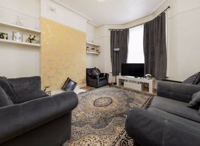 Baffling bedroom photo sneaks into listing for two-bedroom flat in upmarket area of London. 