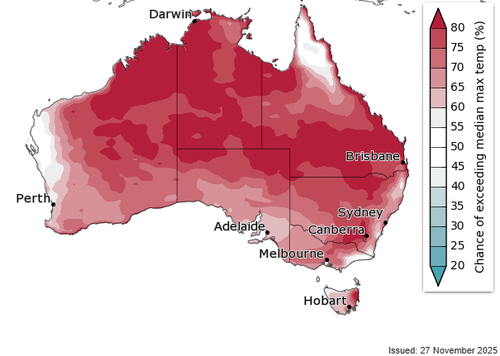 Bureau of Meteorology's long-range summer weather forecast.