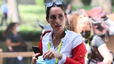 Jessica Springsteen of the United States Equestrian Team is seen during the CSIO Rome Piazza Di Siena International Equestrian Competition at Piazza Di Siena on May 28, 2021 in Rome, Italy. (Photo by Ernesto Ruscio/GC Images)