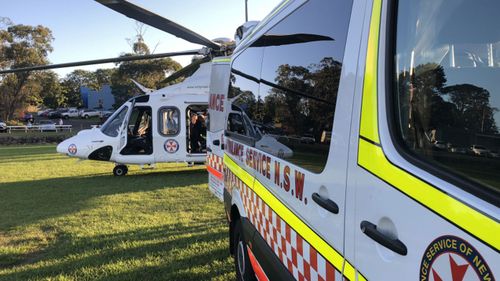 A 50kg tent fell on the child on Wednesday afternoon. (NSW Ambulance)