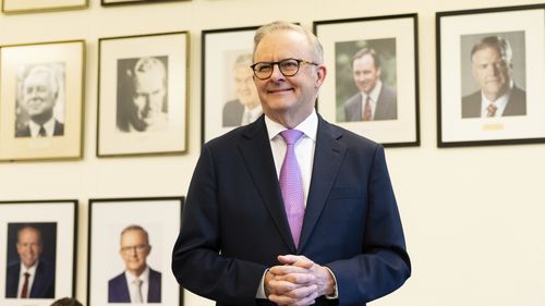 Prime Minister Anthony Albanese at a Labor caucus meeting at Parliament House in Canberra on Friday 9 May 2025.