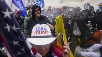 Trump fans rioting on Capitol Hill.