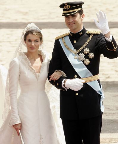 Queen Letizia and King Felipe on their wedding day