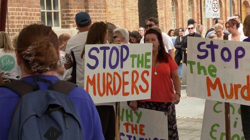 Hundreds march in Newcastle against domestic violence.
