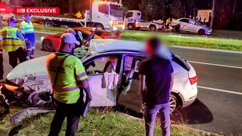 A P-plater from Sydney's west escaped a major crash with just a few cuts after his car flipped eight times on a busy highway.