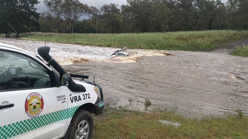 A person had to be rescued after they were trapped in floodwaters in the Hunter region.