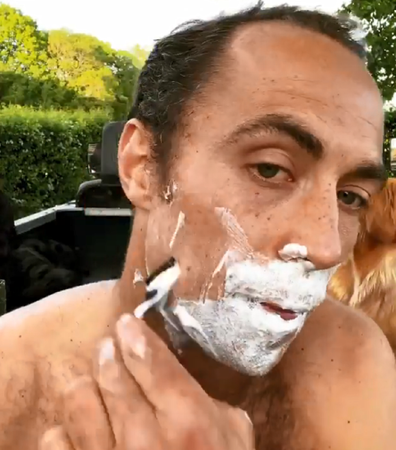 James Middleton shaving