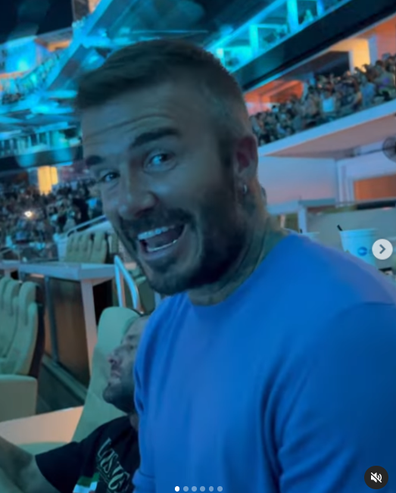 David Beckham at The Weeknd's Miami concert, August 2022.