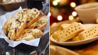 Biscotti biscuits and Shortbread Christmas biscuits