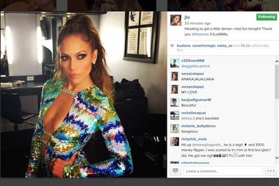 @jlo: Heading to get a little dinner - had fun tonight! Thank you @theamas #JLoAMAs