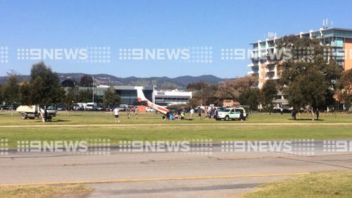 Light plane forced to make emergency landing in middle of Adelaide racecourse
